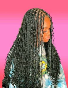 BOHO BRAIDS (shoulder length $180) BRA LENGTH $200 Middle-Back $220 BEFORE WAIST $230 WAIST LENGTH $250 (braiding hair included) Human hair isn't provided